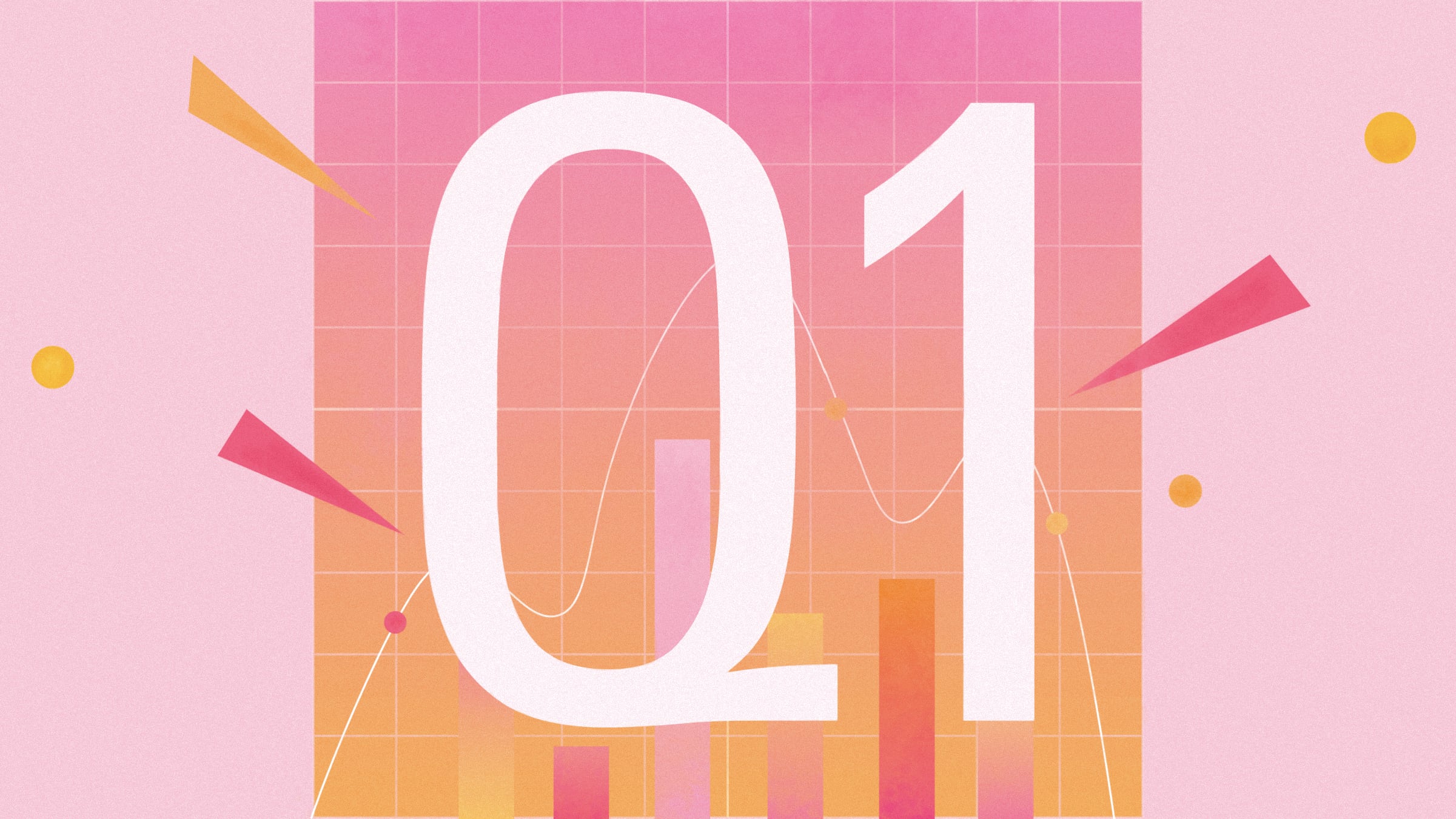 Illustration of graphical elements with "Q1" overlayed in the center