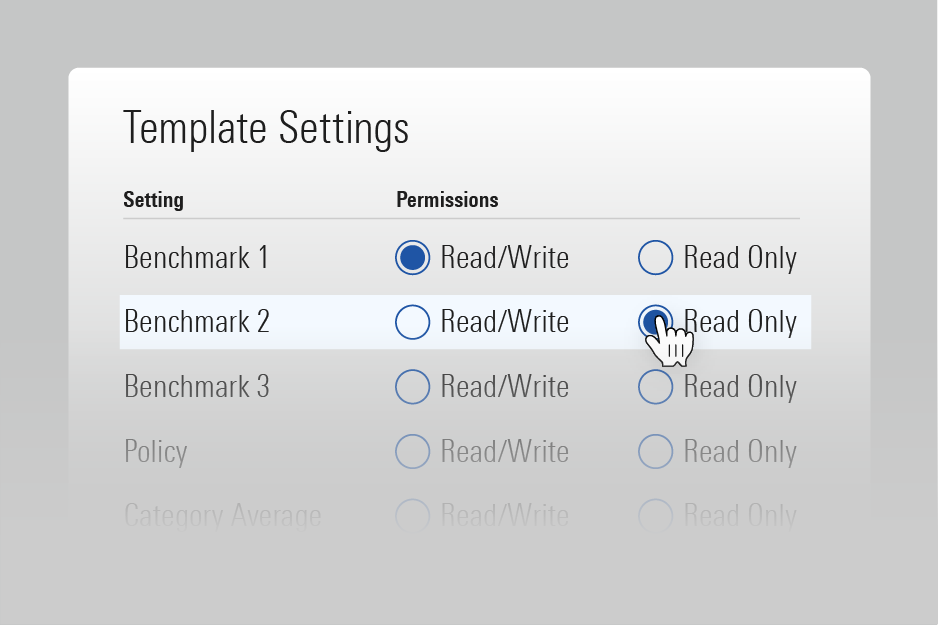 An illustration of a template settings module in Report Portal.